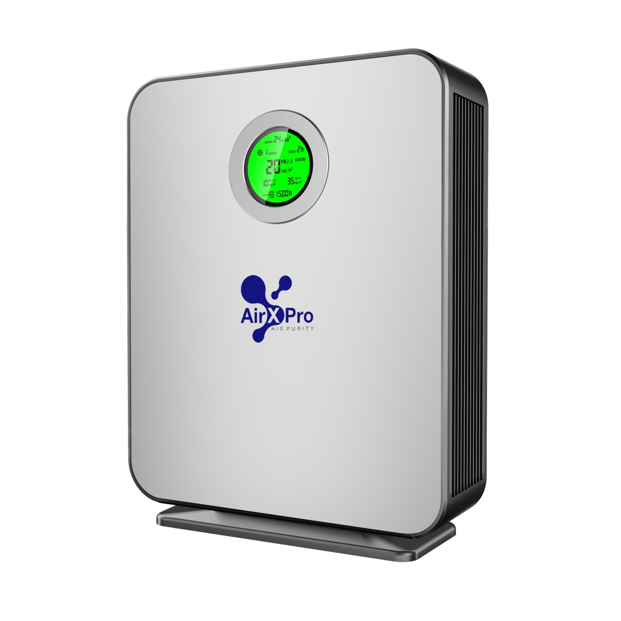 Side view of Air X Pro 200 HEPA air purifier designed for rooms up to 25 m²