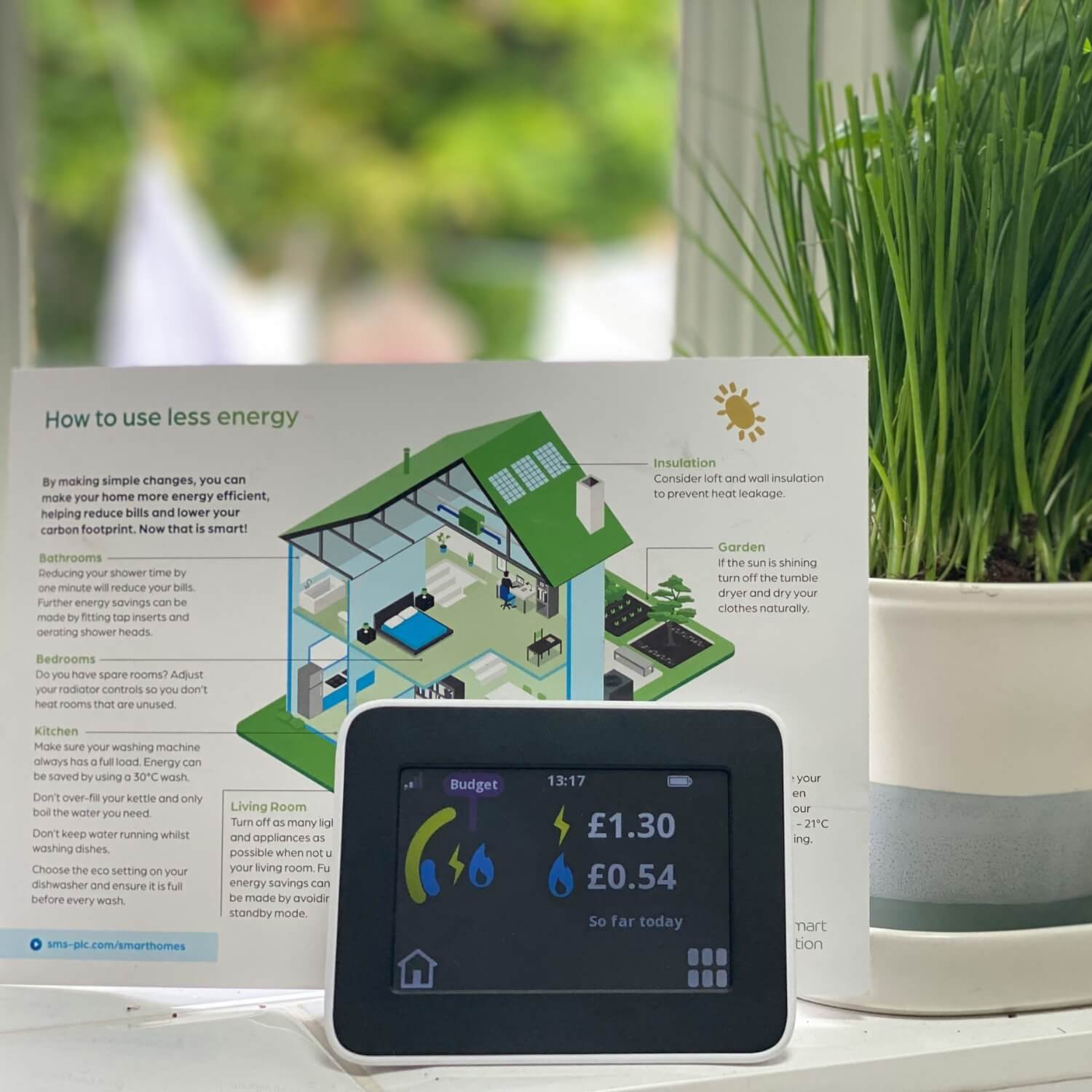 Smart energy meter and educational guide representing the desire of HVAC customers to cut their energy costs with real solutions and not greenwashing